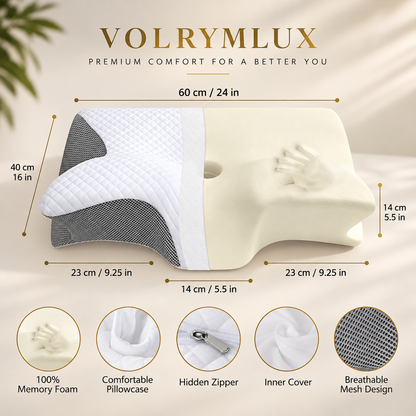 VOLRYMLUX Premium 2.0 Butterfly Cervical Adaptive Memory Foam Pillow