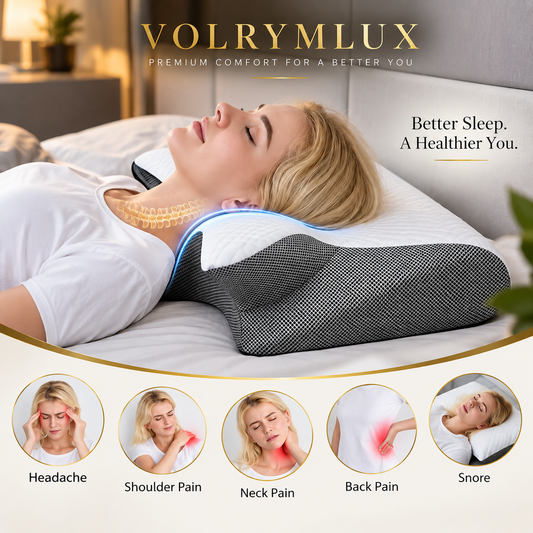 VOLRYMLUX Premium 2.0 Almohada Cervical Adaptable de Espuma Viscoelástica Mariposa