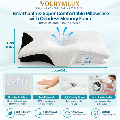 VOLRYMLUX Premium 2.0 Butterfly Cervical Adaptive Memory Foam Pillow