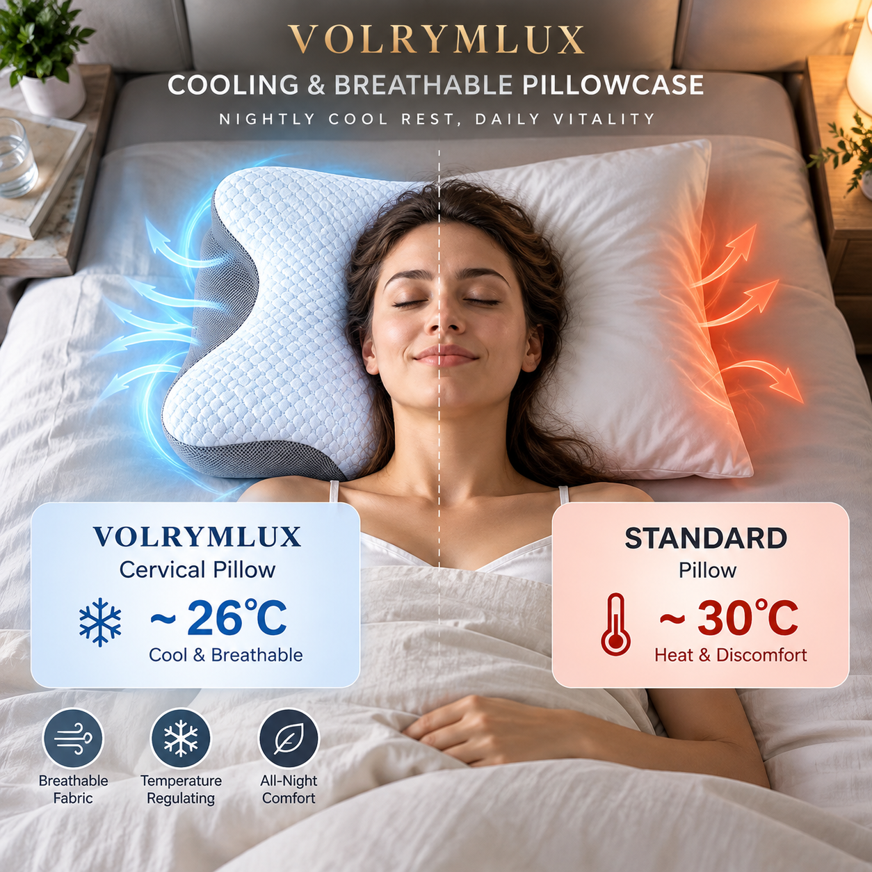 VOLRYMLUX Premium 2.0 Butterfly Cervical Adaptive Memory Foam Pillow